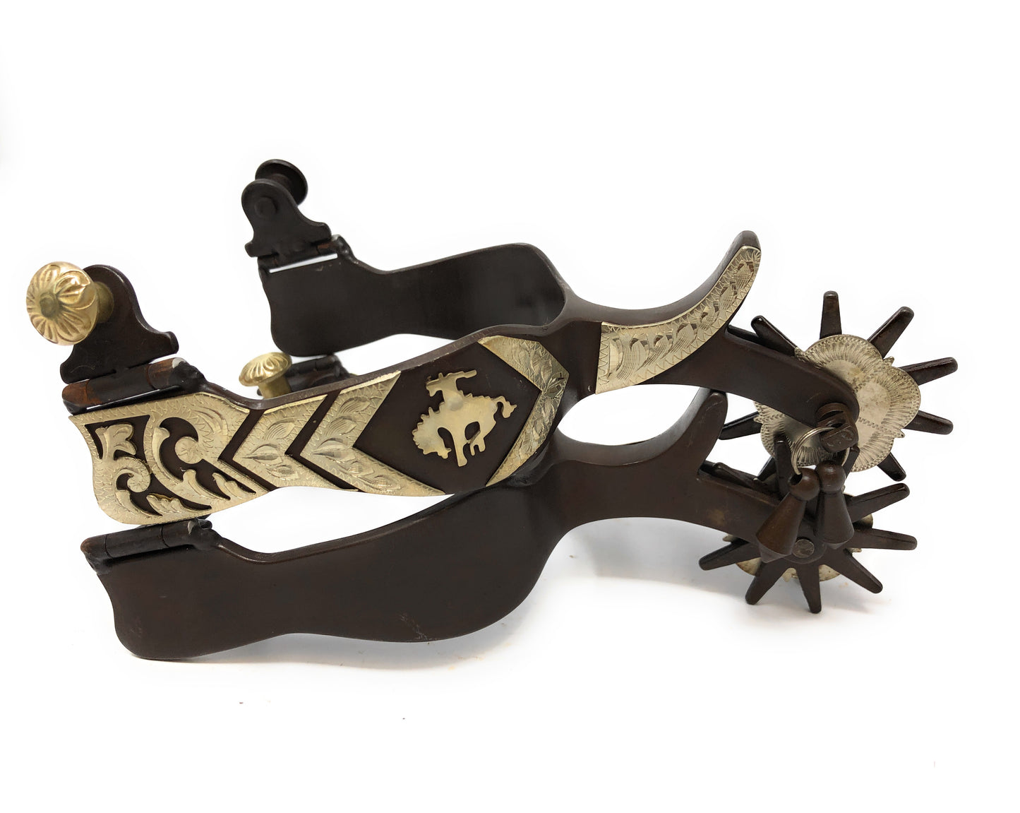 AJ Tack Bucking Bronc Engraved Spurs - Mens