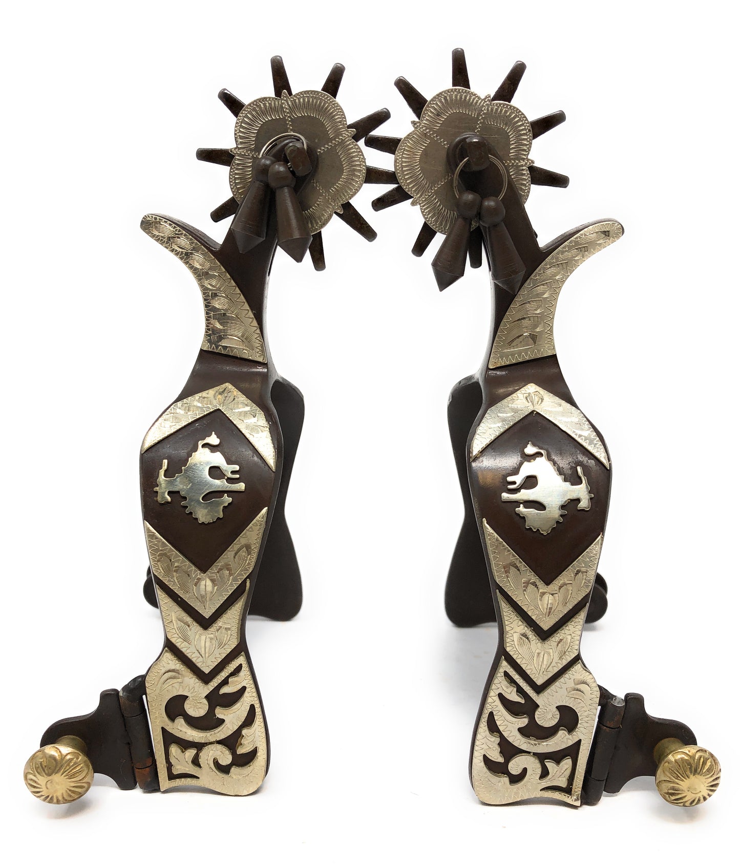 AJ Tack Bucking Bronc Engraved Spurs - Mens