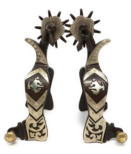 AJ Tack Bucking Bronc Engraved Spurs - Mens
