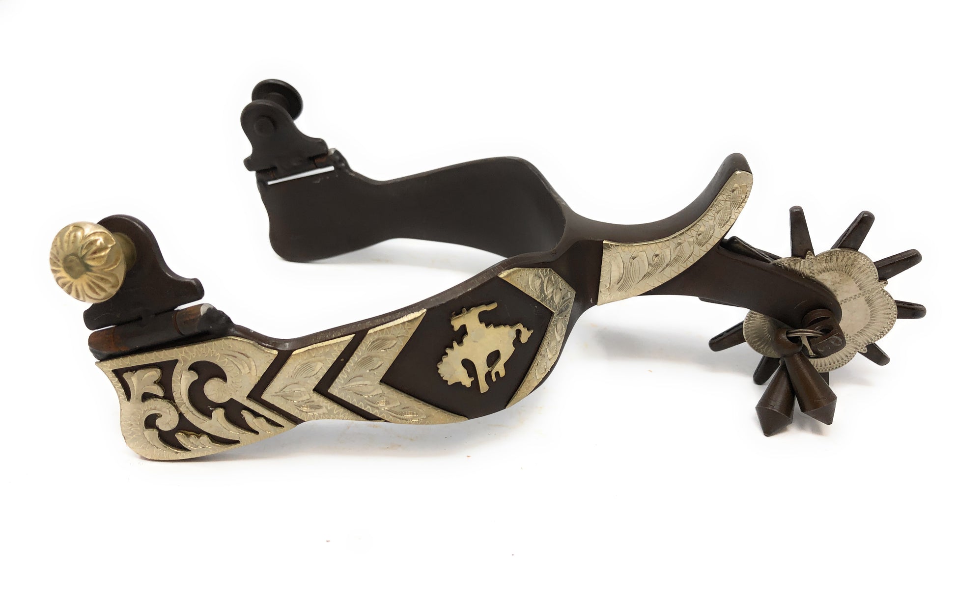 AJ Tack Bucking Bronc Engraved Spurs - Mens