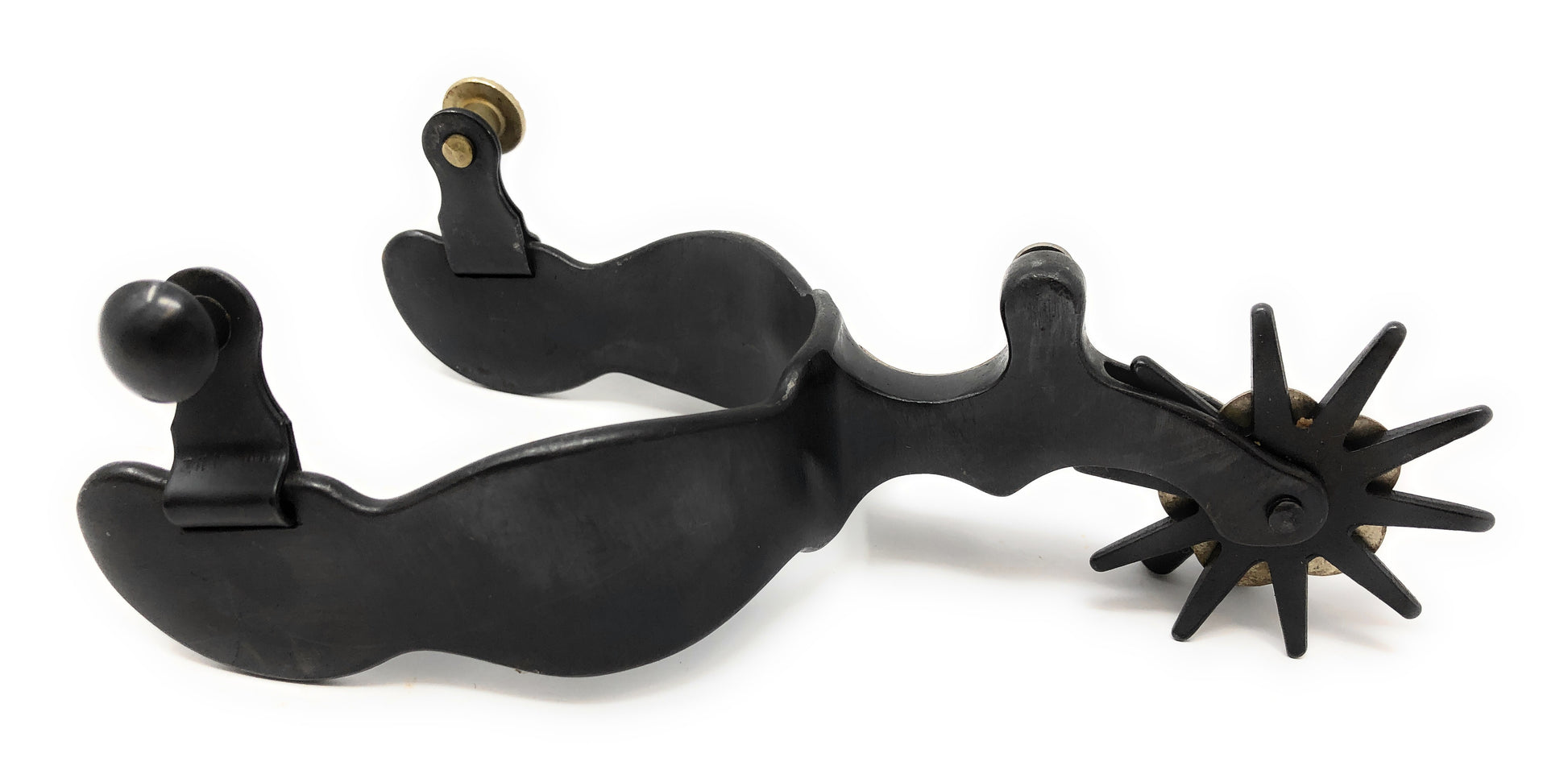 AJ Tack Antique Brown Engraved Texas State Seal Spurs - Mens