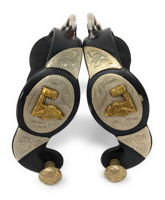 AJ Tack Antique Brown Barrel Racer Bumper Spurs - Mens