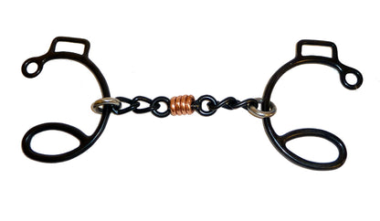 AJ Tack Sweet Iron Six Three Piece Copper Dogbone Chain Gag Bit