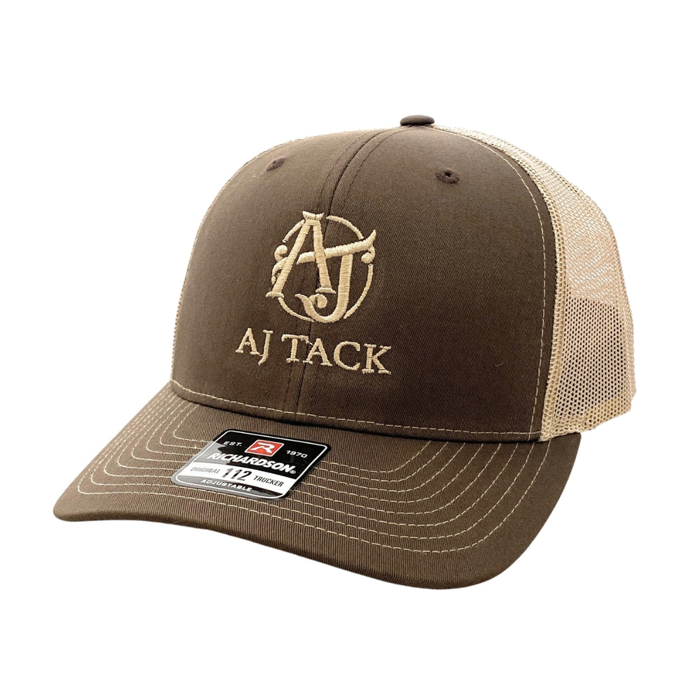 AJ Tack Brown Embroidery Mesh Back Cap