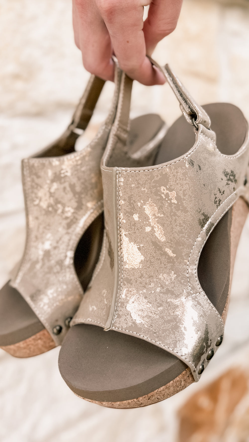 Women's Carley Wedge Sandal - Taupe Metallic