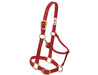 Weaver Original Adjustable Chin and Throat Snap Nylon Halter - Weanling/Pony Red