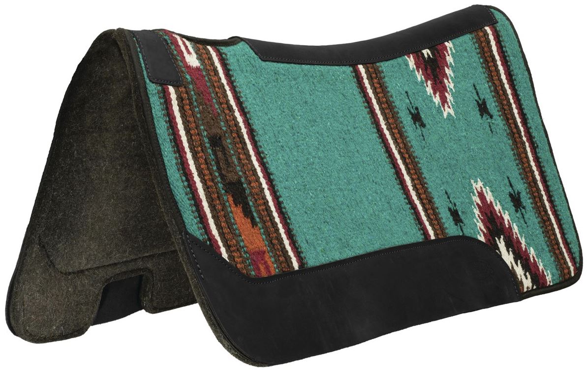 Contoured Single Weave Wool Blend Felt Saddle Pad Turquoise