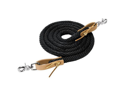 Weaver Black 8' Poly Roper Reins with Scissor Snap