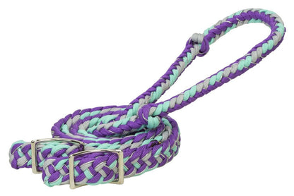 Weaver Leather Braided Nylon Barrel Reins in purple, gray, mint and sparkle colors