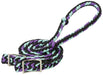 Weaver Leather Braided Nylon Barrel Reins in black, purple, and mint colors