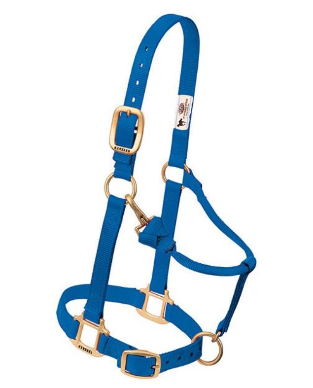 Weaver Original Adjustable Chin and Throat Snap Halter - Large Horse Blue