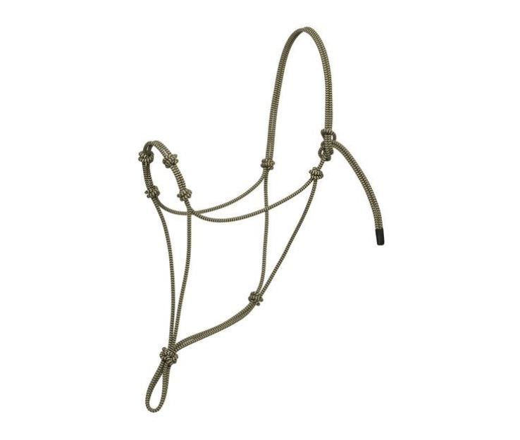 Weaver Silvertip Four Knot Rope Halter Black Tan
