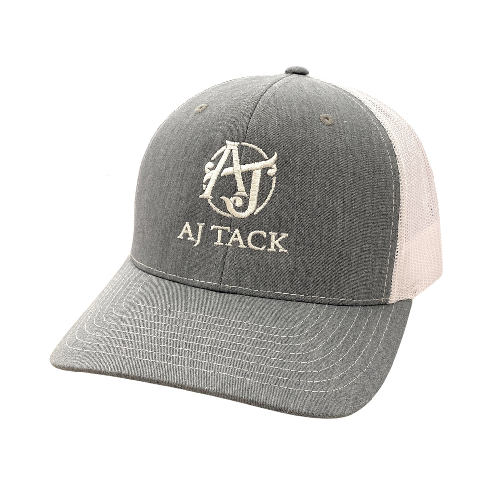 AJ Tack Heather Grey Embroidery Mesh Back Cap