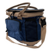 Side view of the AJT Premium Grooming Bag in Navy Blue with mesh pockets