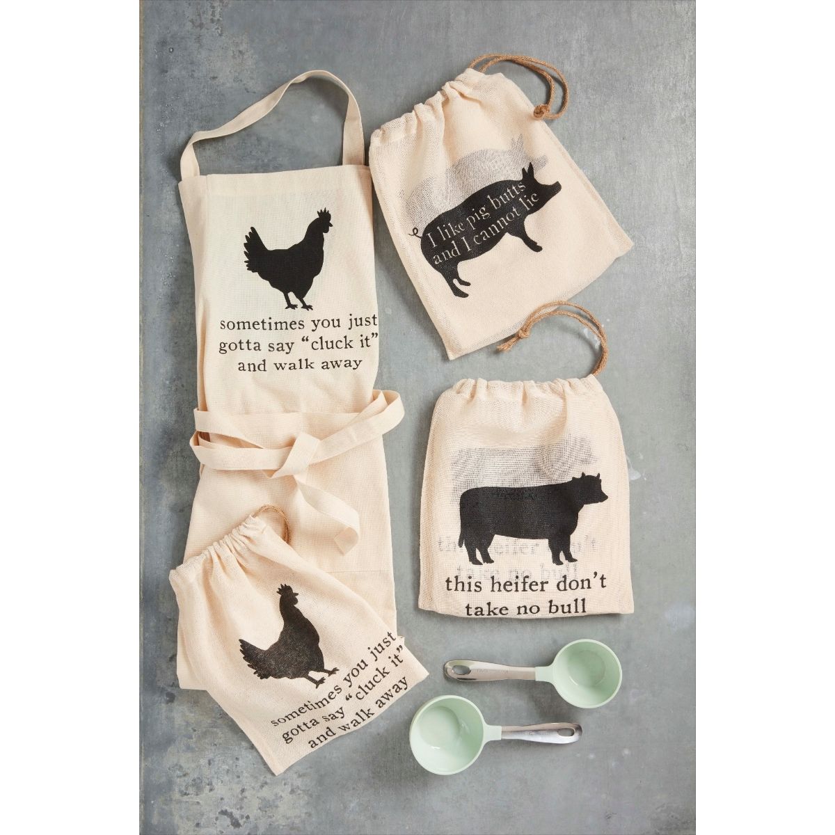 Mud Pie Farm Animal Apron In Bag