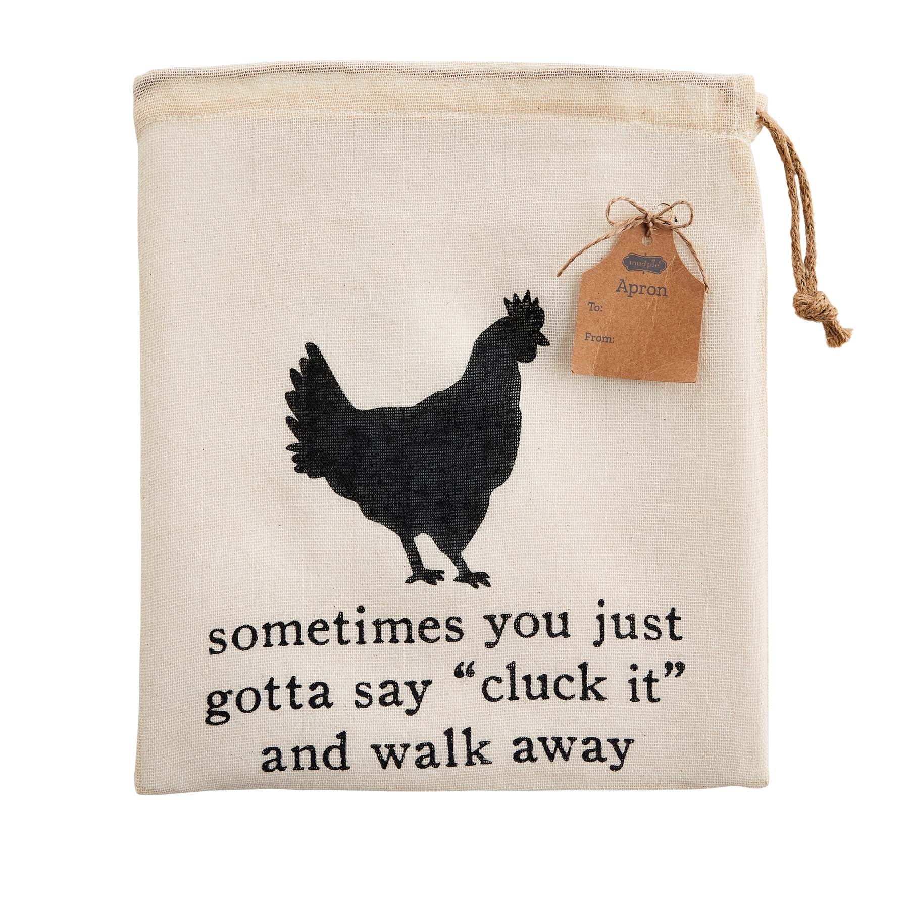 Mud Pie Farm Animal Apron In Bag Cluck It