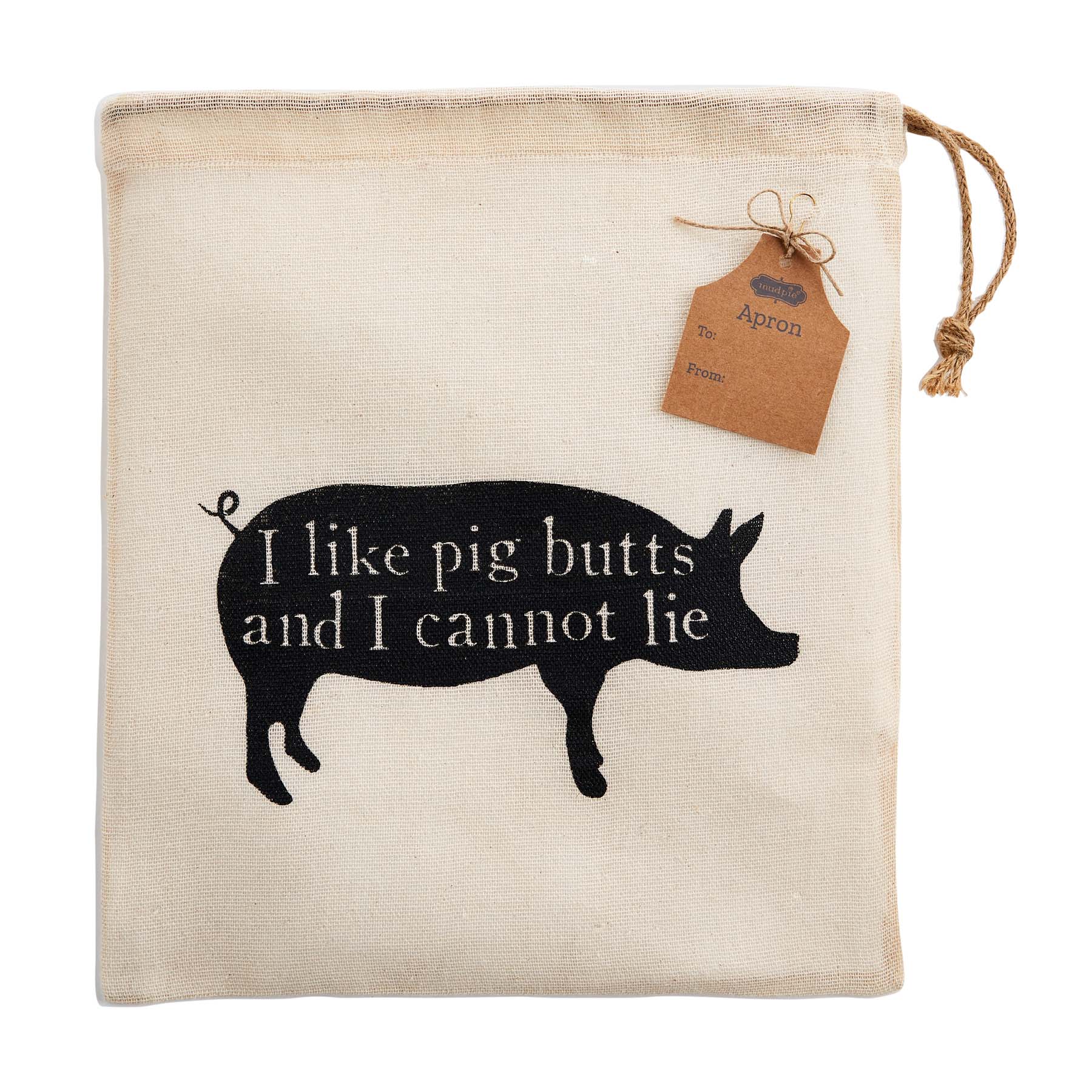 Mud Pie Farm Animal Apron In Bag Pig Butts