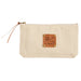 Mud Pie Beauty Canvas & Leather Zipper Pouches Wake Up