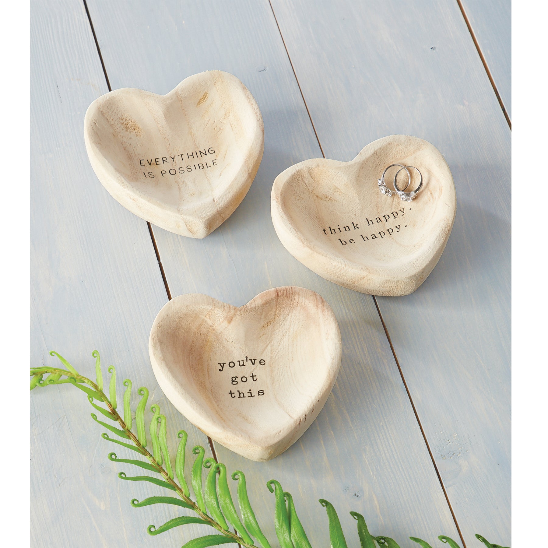 Mud Pie Wood Heart Trinket Dish
