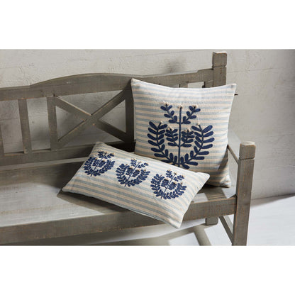 Mud Pie Blue & Tan Applique Pillows
