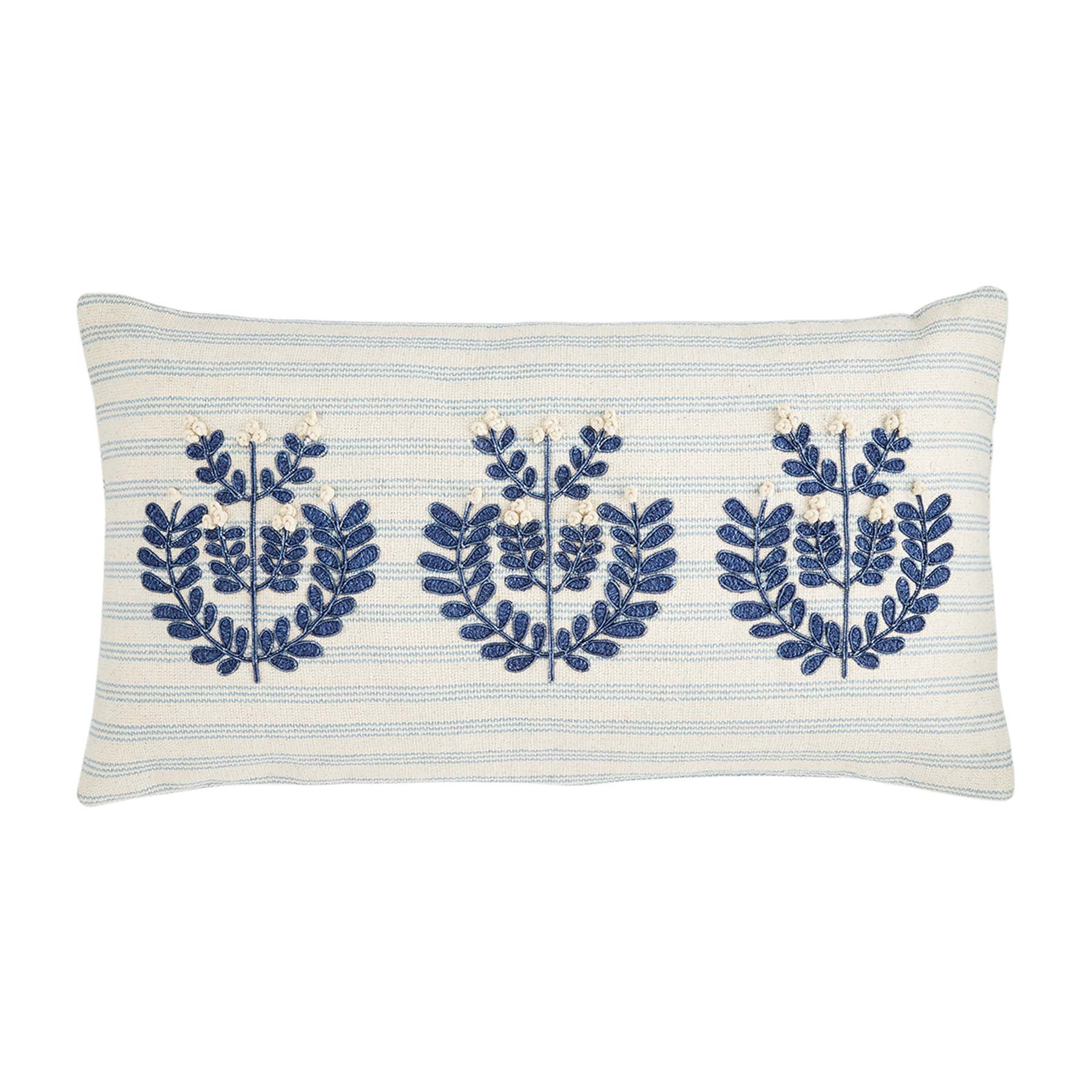 Mud Pie Blue & Tan Applique Pillows