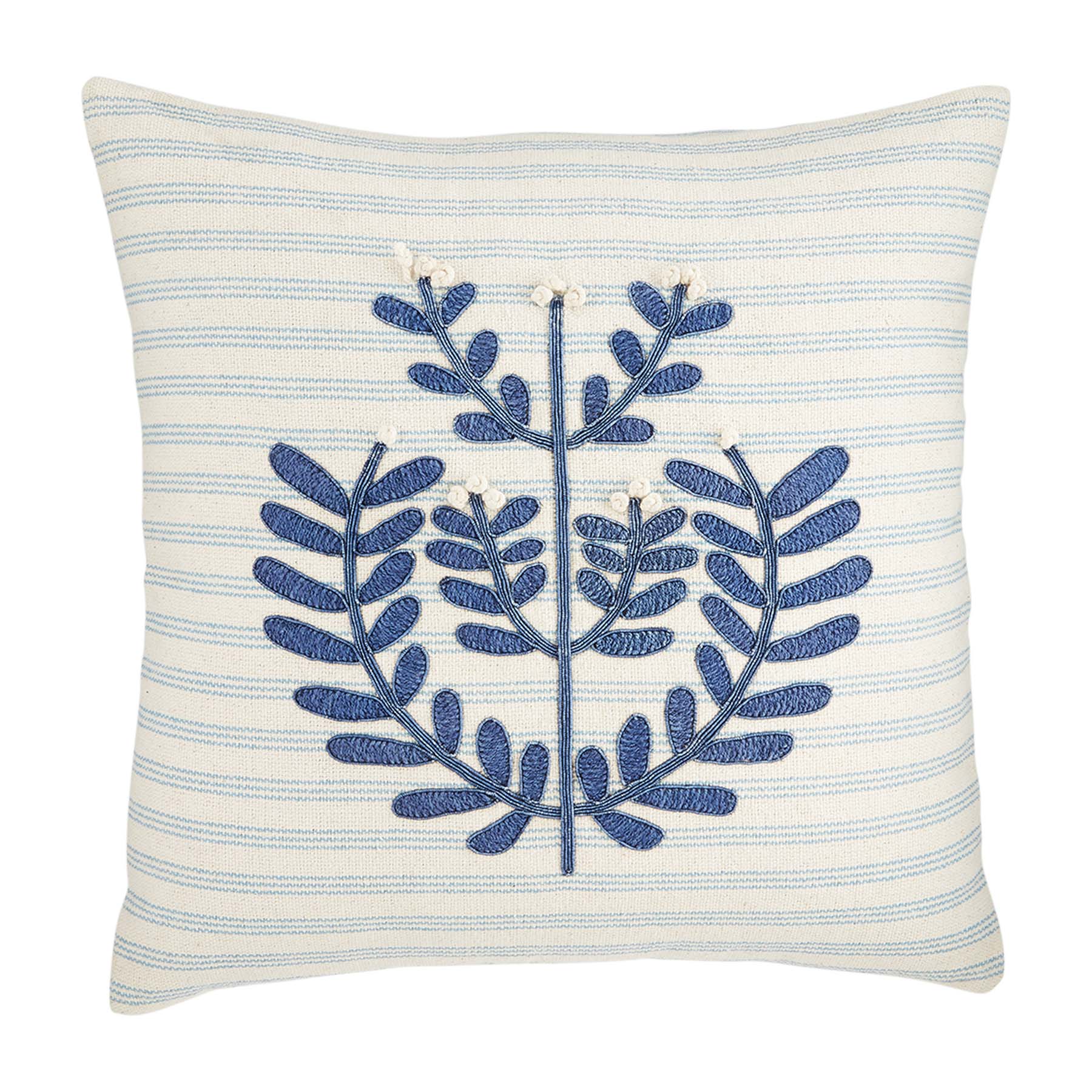 Mud Pie Blue & Tan Applique Pillows