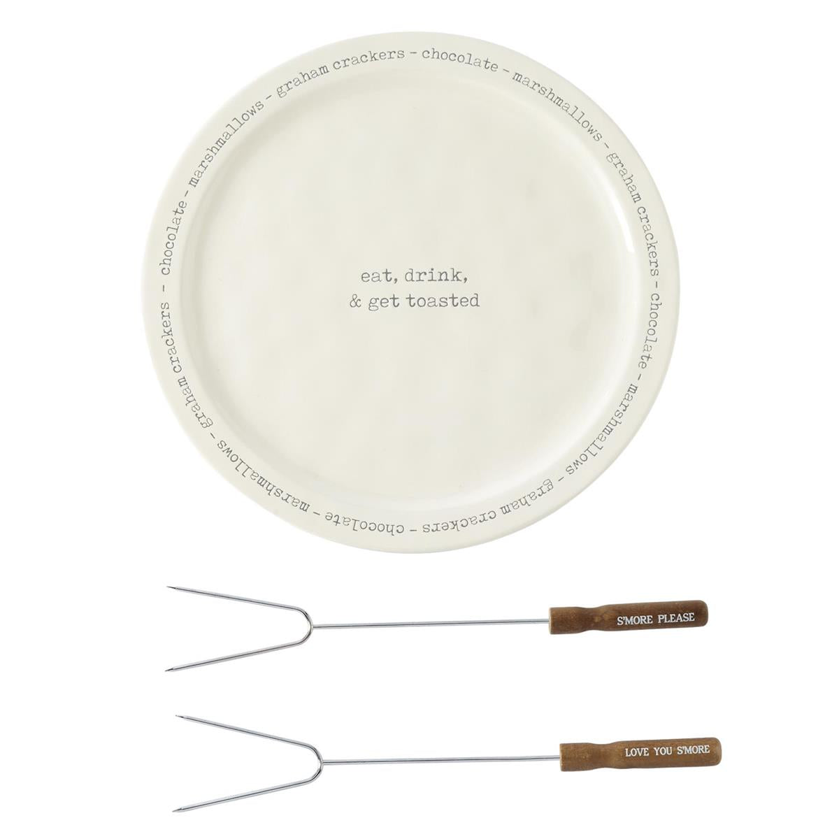 Mud Pie S'mores Plate & Skewer Set