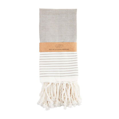 Mud Pie Turkish Towel Set Gray