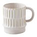 White Stoneware Mug with vertical ridges