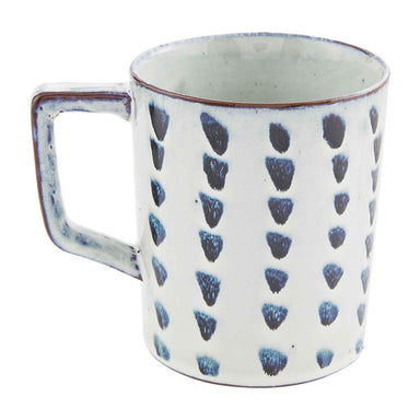 Dot Reactive Mugs with blue accents