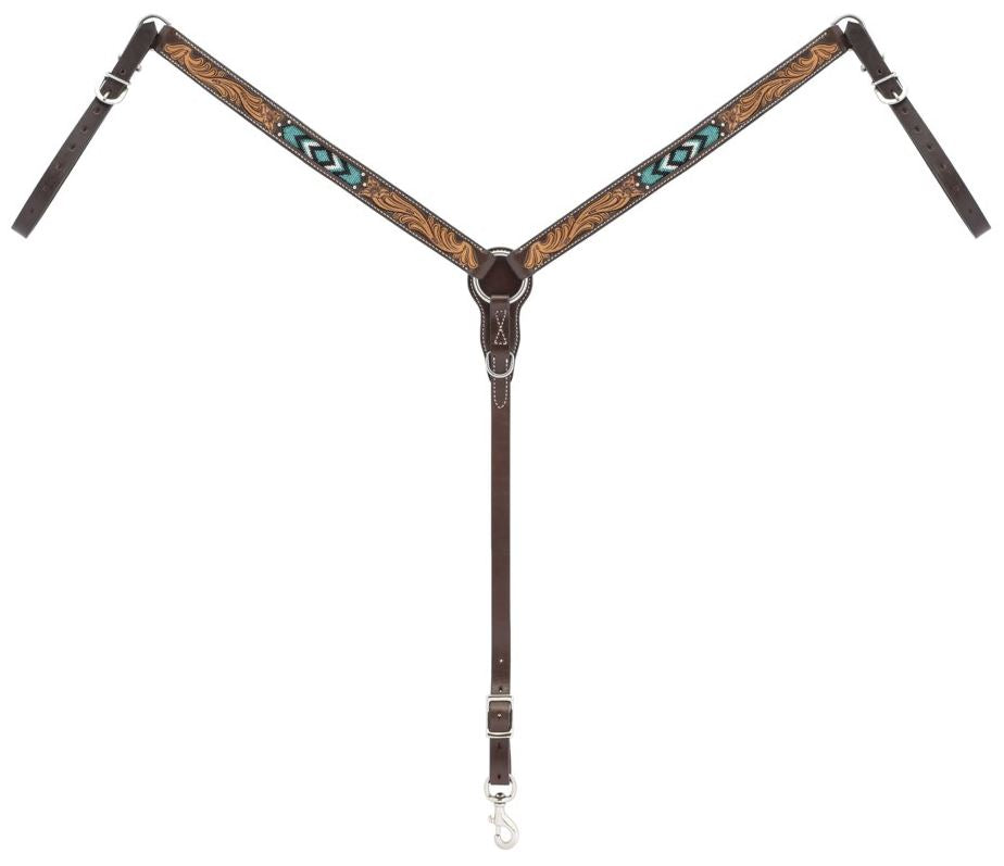 Weaver Turquoise Cross Turquoise Beaded 1-1/4" Straight Breast Collar