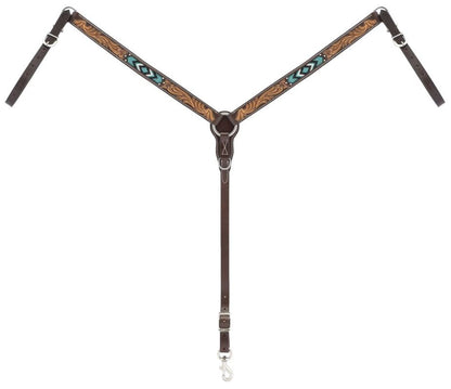 Weaver Turquoise Cross Turquoise Beaded 1-1/4" Straight Breast Collar