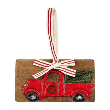 Mud Pie Hand Painted Truck Ornament