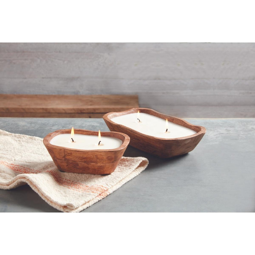 Mud Pie Wood Dough Bowl Candle