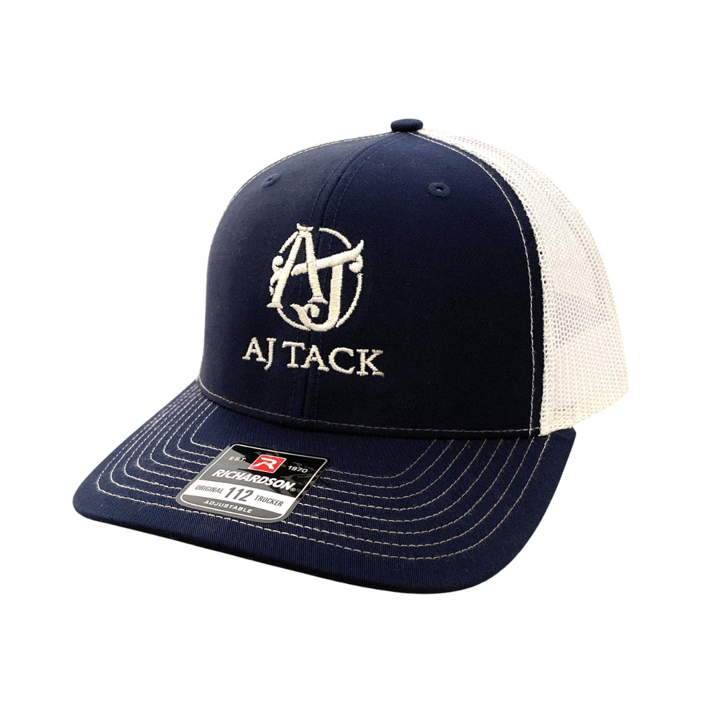 AJ Tack Navy Blue Embroidery Mesh Back Cap
