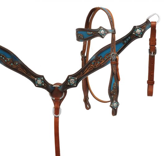 Showman Headstall and Breast Collar Set