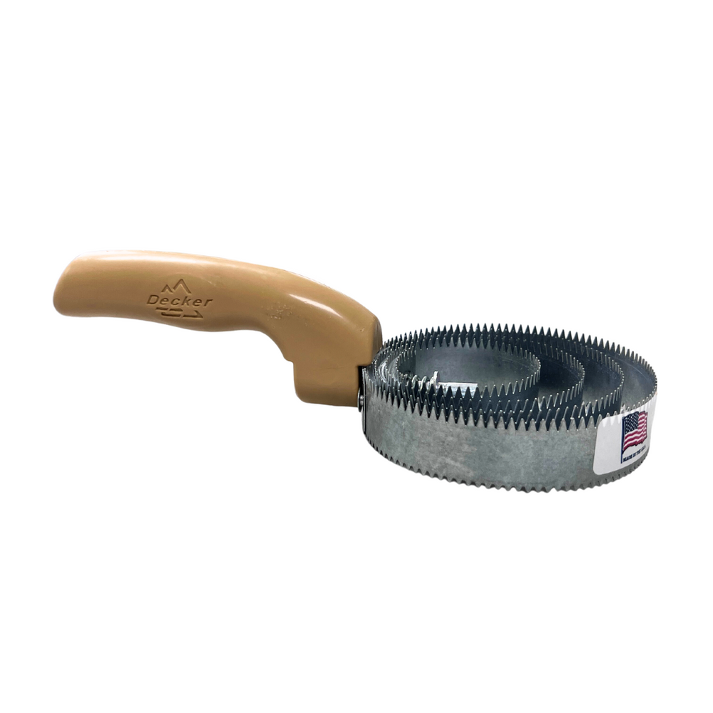 Spiral Steel Curry Comb with tan handle