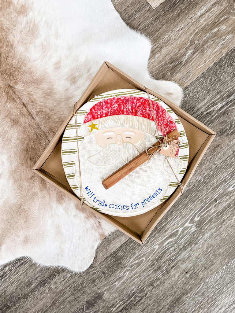 Mud Pie Santa Cookie Plate Set