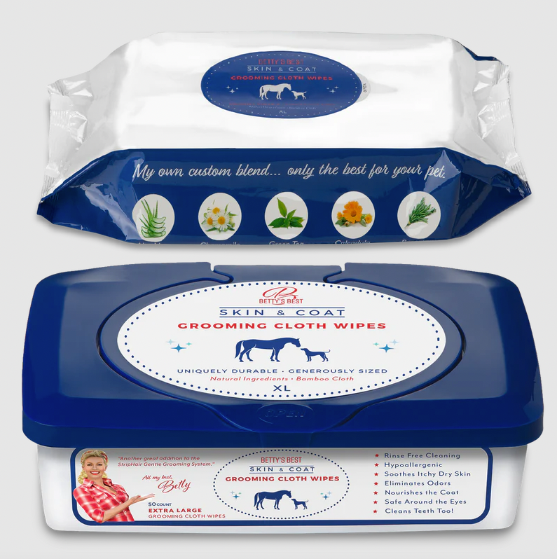 Packaging of the skin and coat grooming cloth wipes