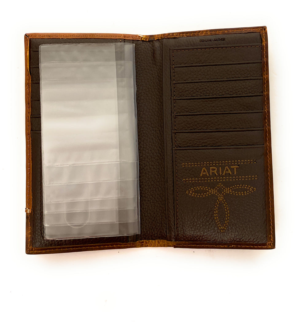 Ariat Mens Leather Wallet - Tan Rodeo