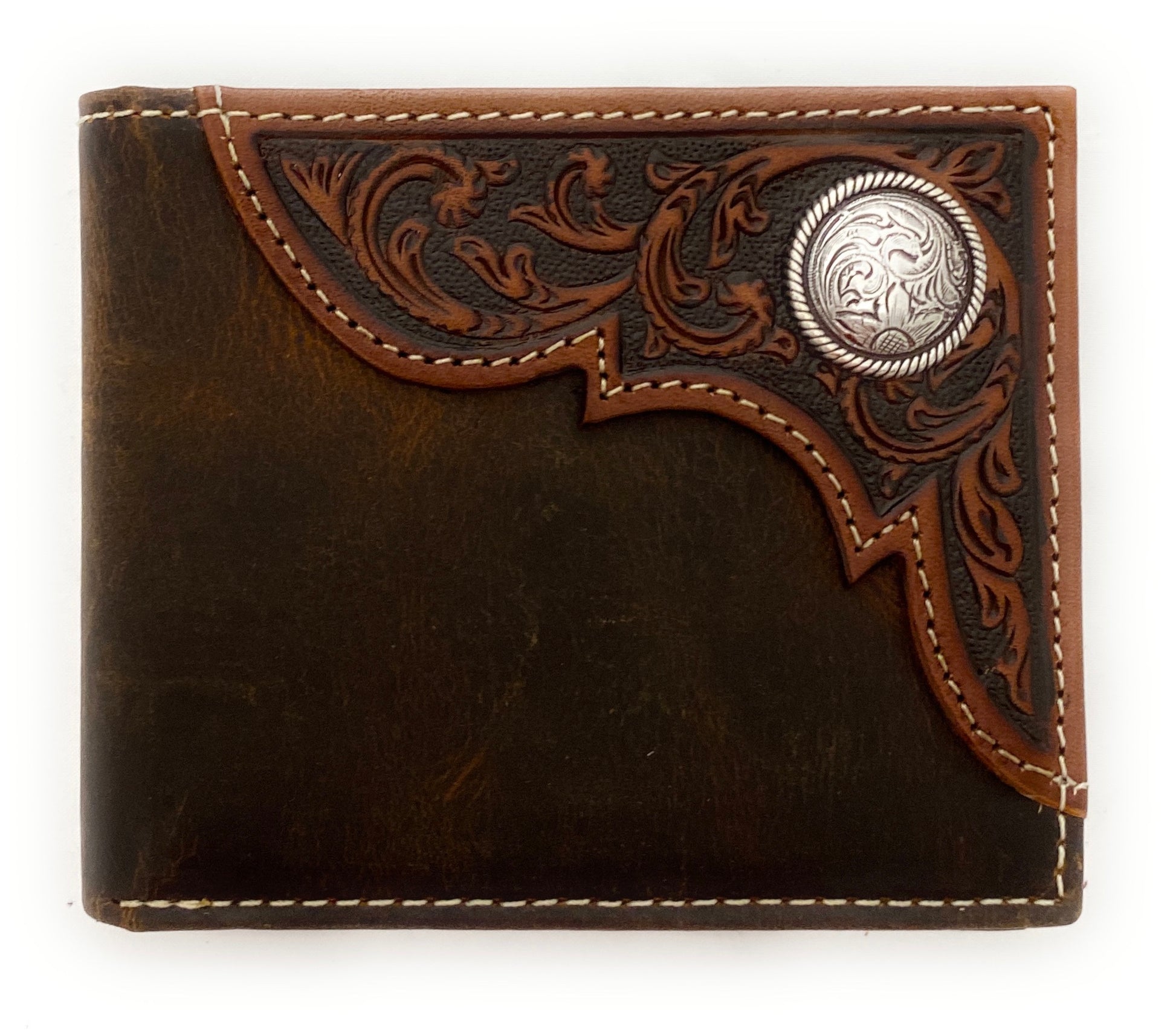 Ariat Mens Leather Wallet - Tan Bifold