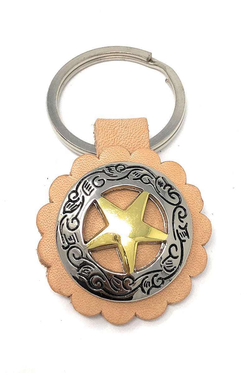 AJ Tack Horse Tack Keychain Star Concho