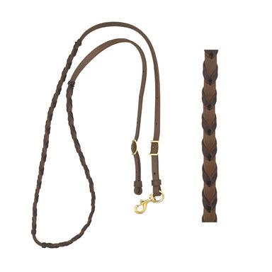 Leather Oil Dipped Barrel Reins with Latigo Lacing 7' 6"