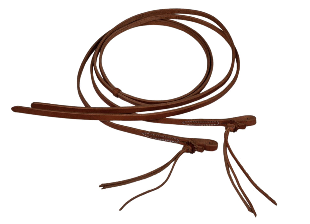 Heavy Oiled Rattlesnake Split Reins - Made from durable Herman Oak Harness Leather. 5/8" thick and 8' long
