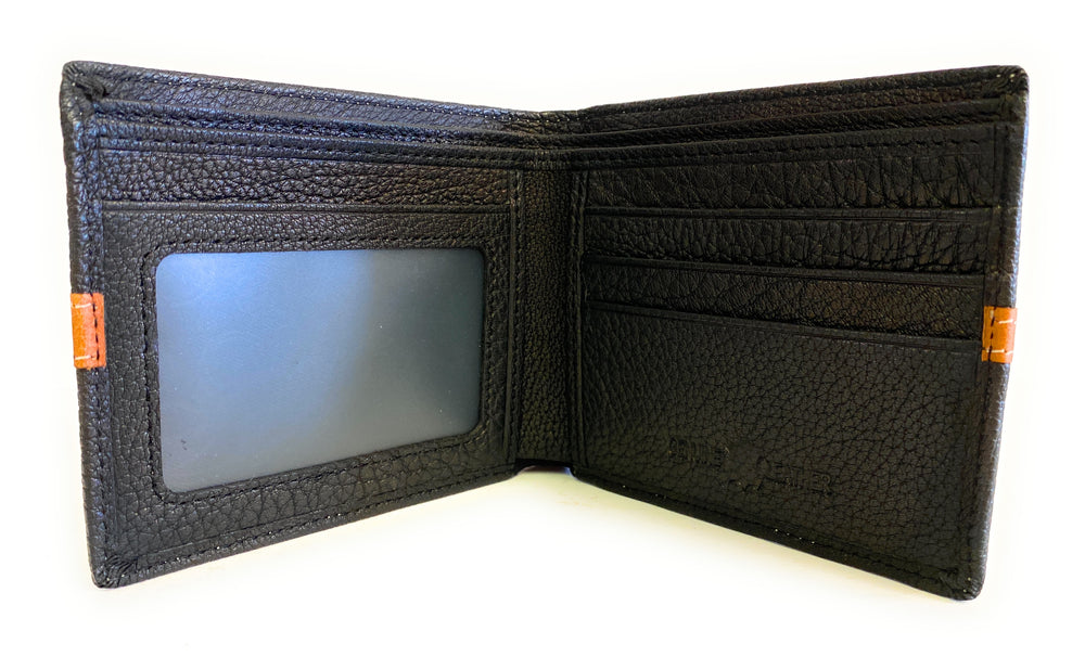 Lonestar Concho Bi-fold Wallet Black-Brown inner pockets
