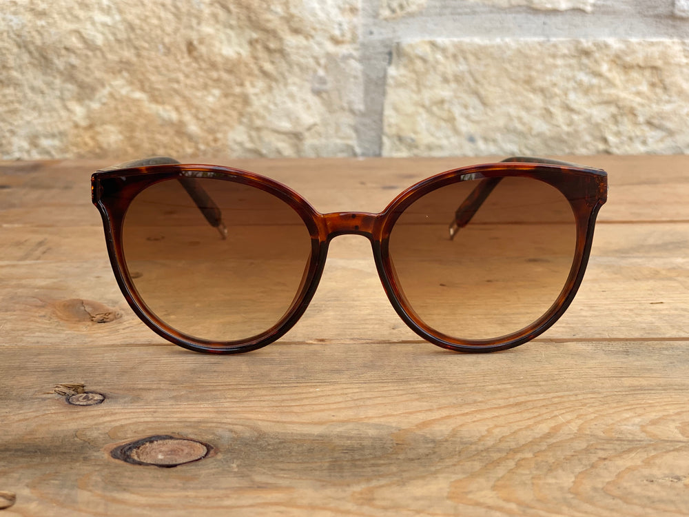 Rhinestone Cat Eye Sunglasses - Tortoise Frame