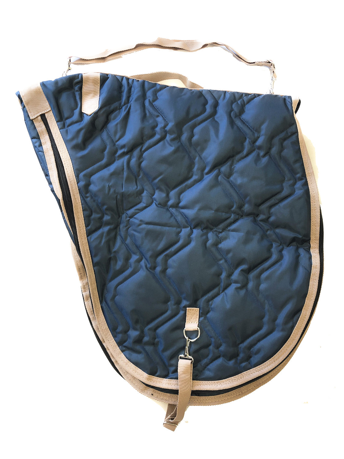 AJ Tack English Padded Saddle Carrier Navy Blue