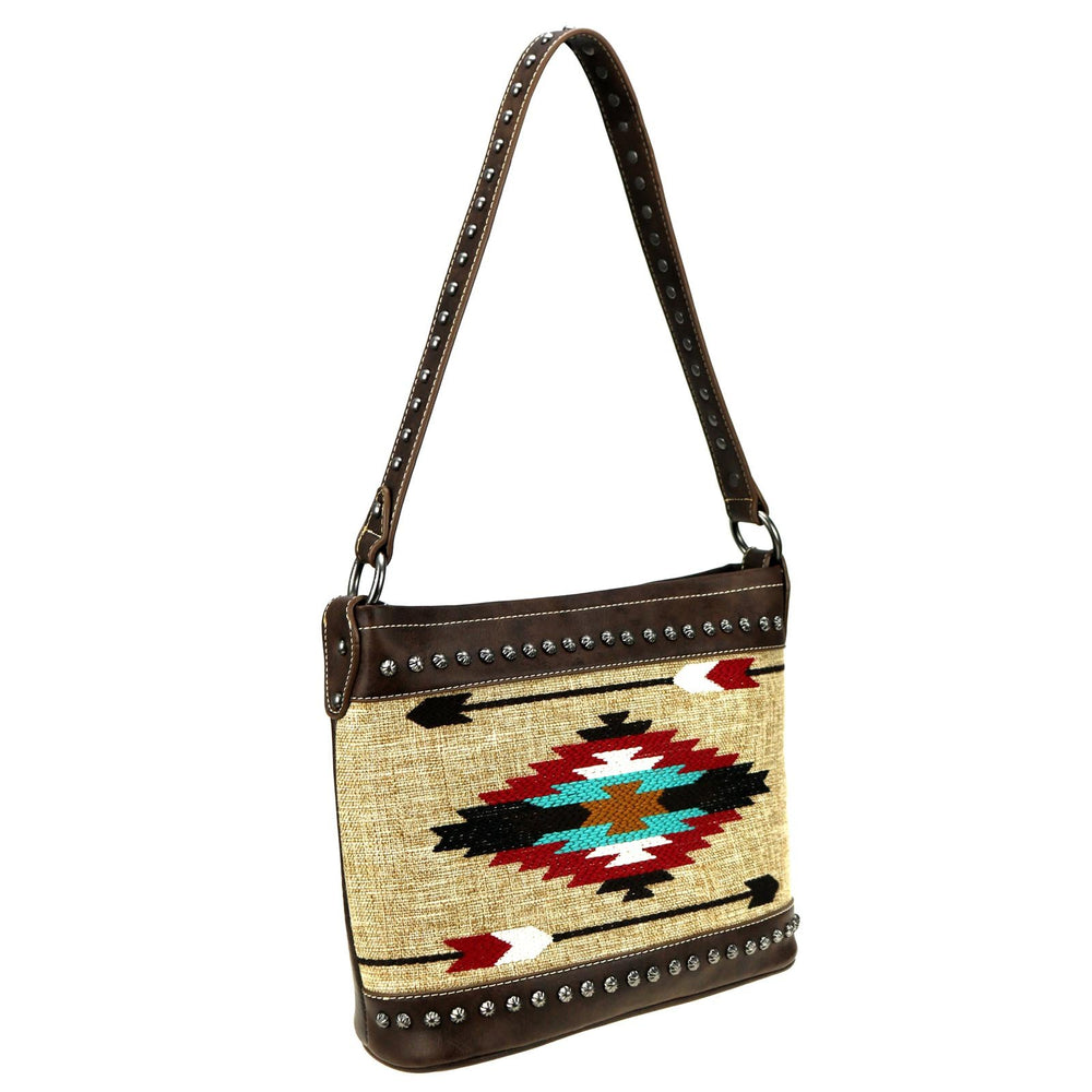 Concealed Carry Aztec Hobo Purse Brown 