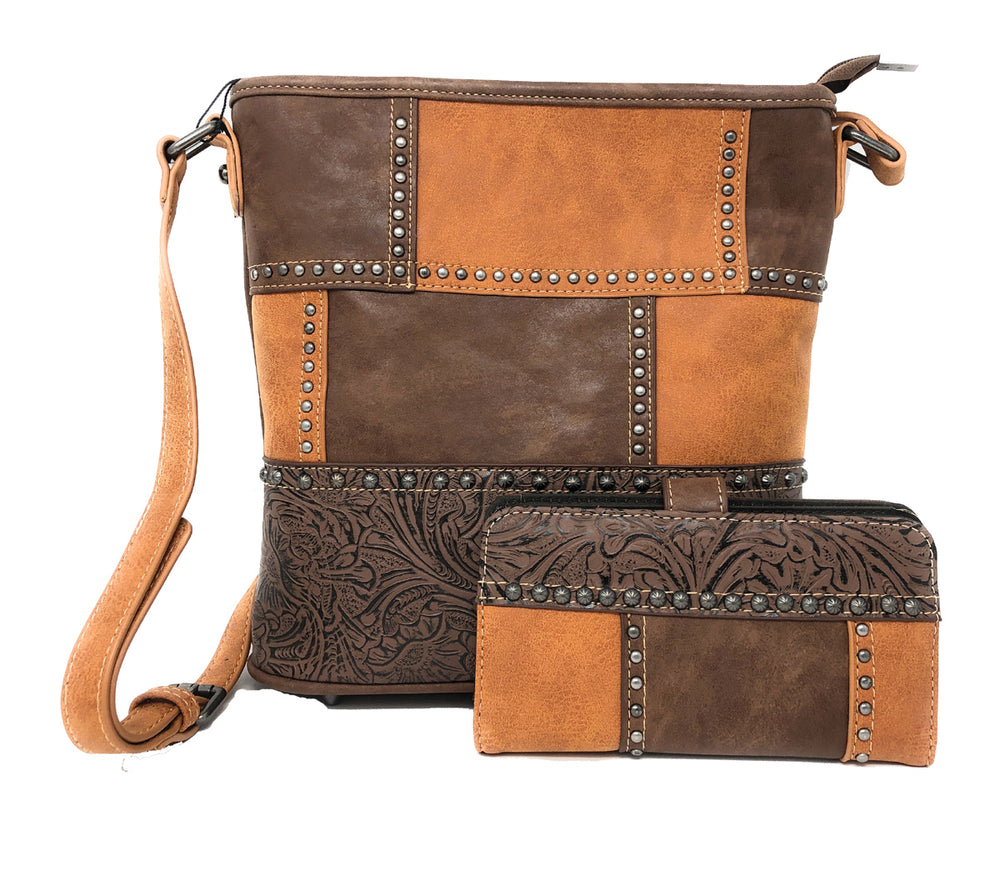 Concealed Carry Patchwork Crossbody Purse and Wallet