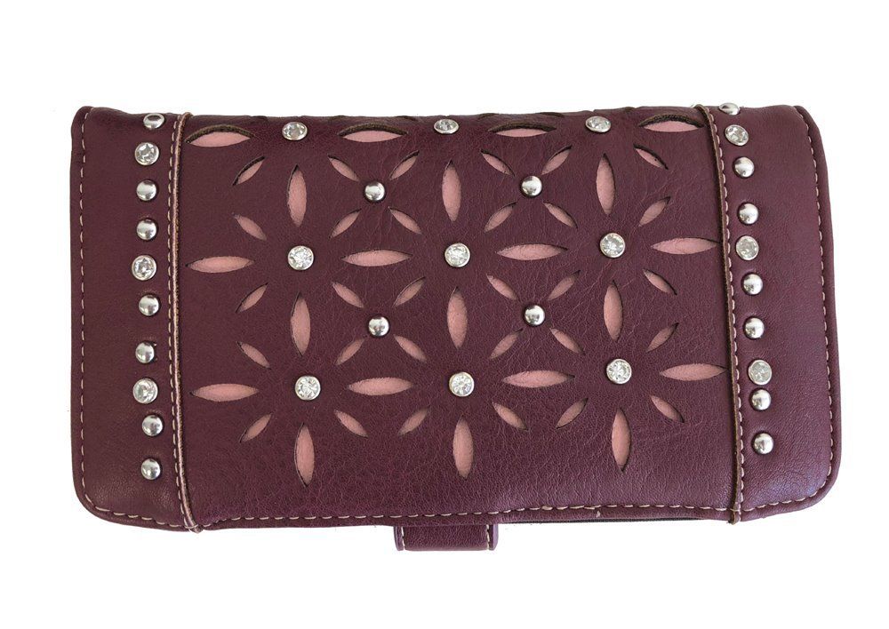 Concealed Carry Flower and Rhinestone Wallet